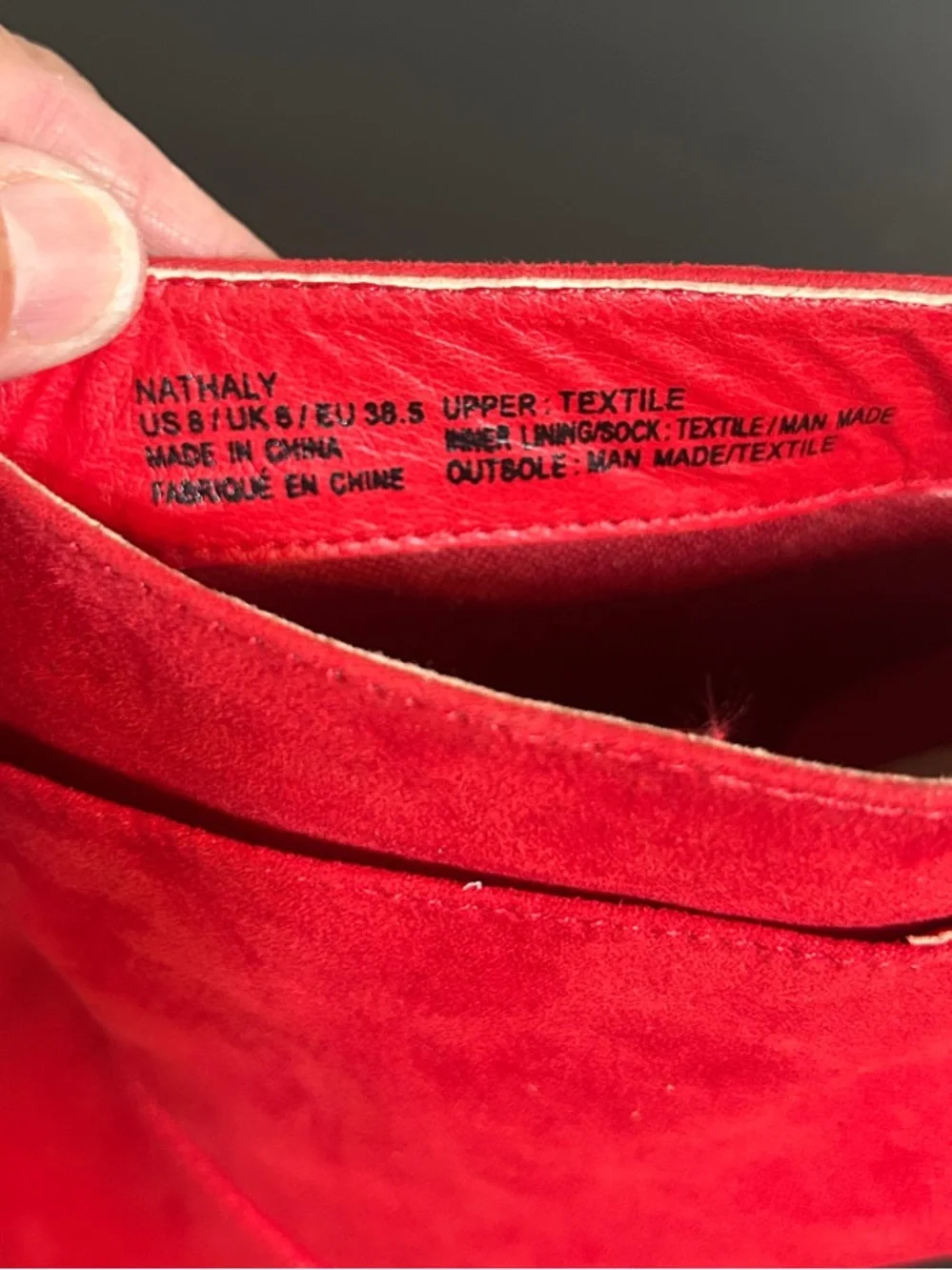 Shoe Dazzle Red Faux Suede Pointed-Toe Stiletto Slip-on Ankle Boots Size 8
